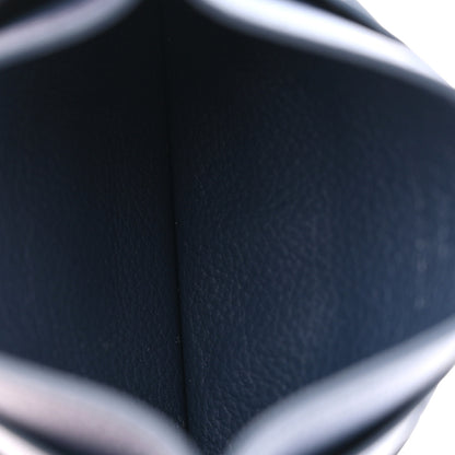 Louis Vuitton Calfskin Monogram Shadow Double Card Holder Navy Blue 5 of 6