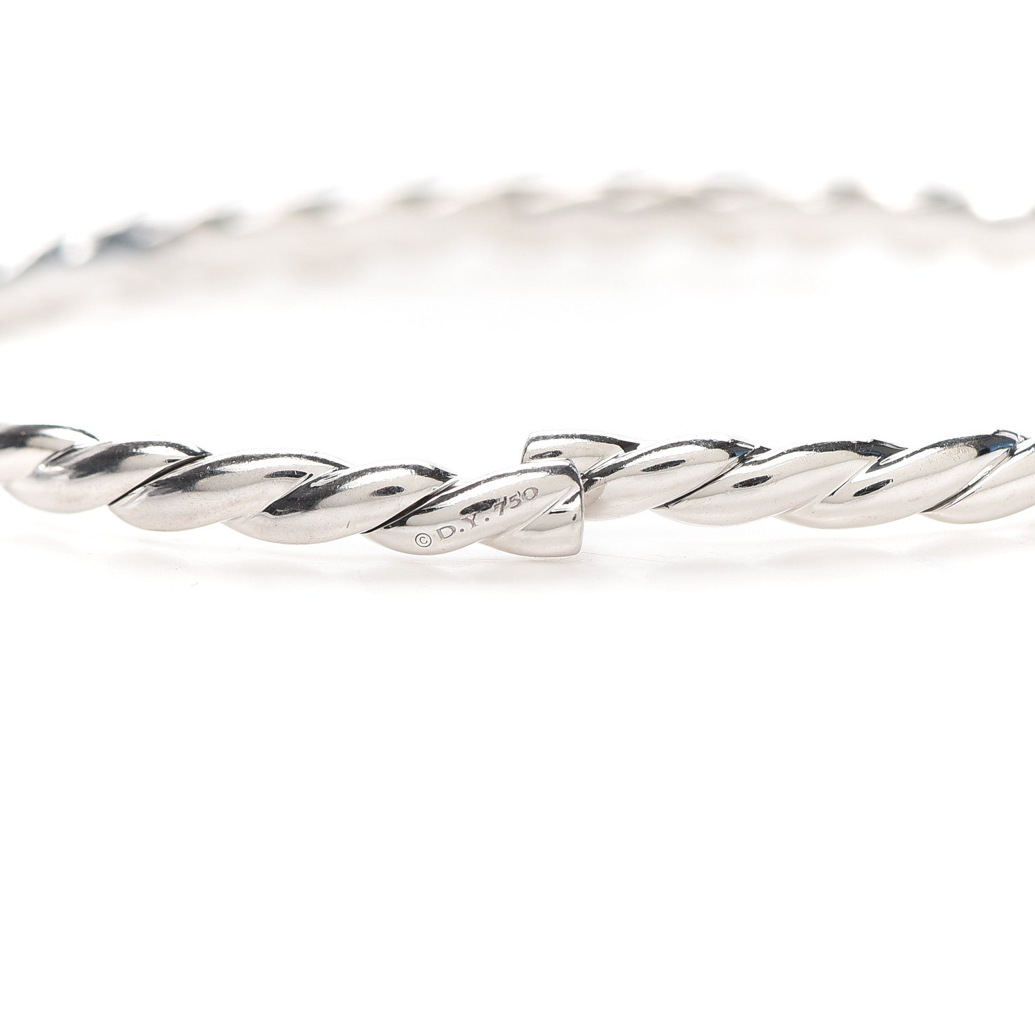 David Yurman 18K White Gold Diamond 3.5mm Paveflex Single Row Bracelet 4 of 4