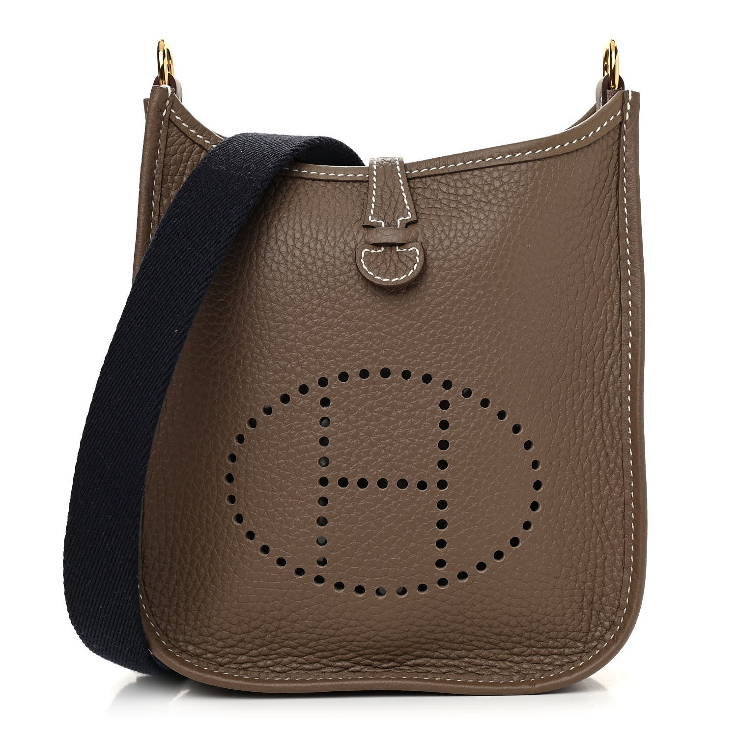 Hermes Taurillon Clemence Amazone Evelyne TPM Etoupe Bleu Indigo 1 of 10