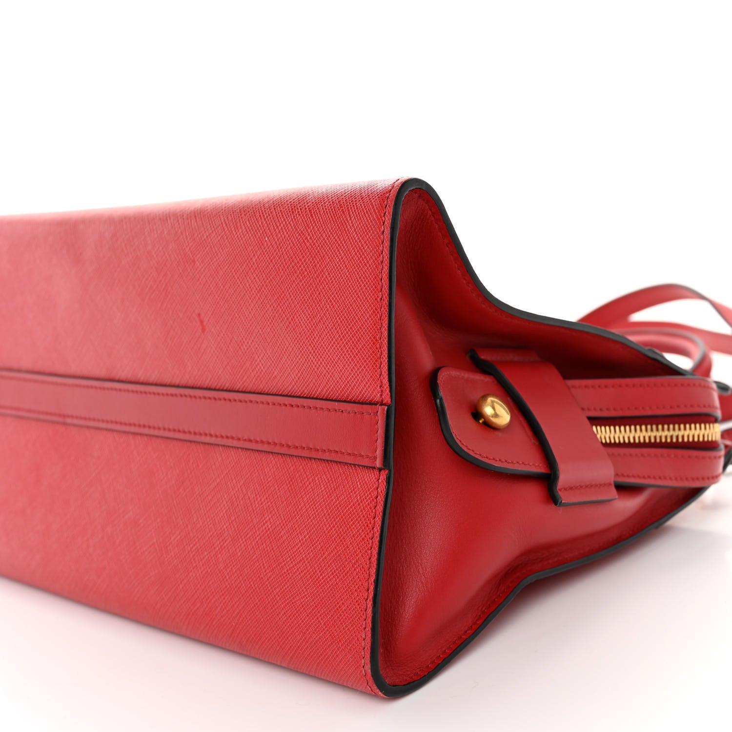 Prada Saffiano City Calfskin Medium Esplanade Rosso 9 of 11