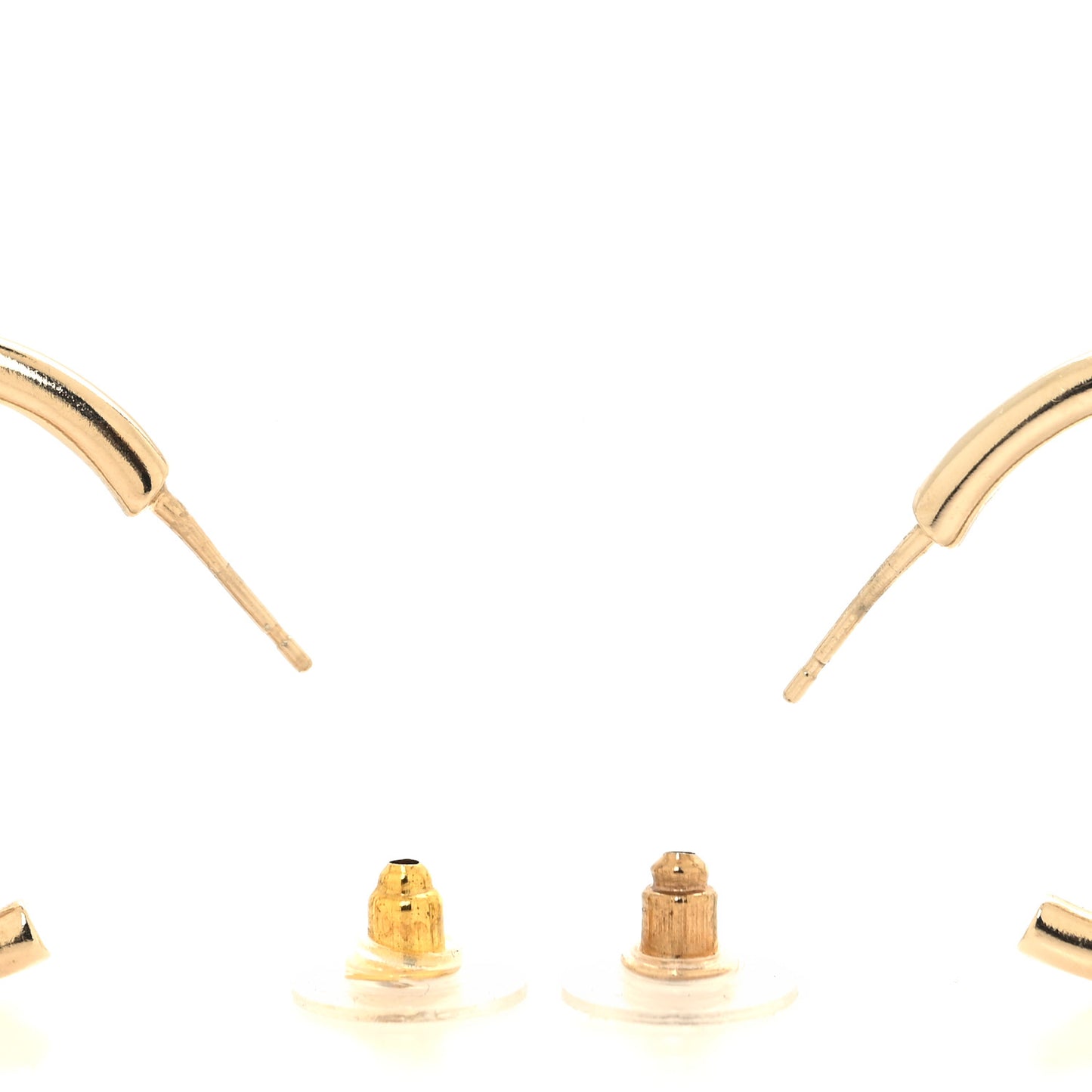 Metal Textured CC Hoop Earrings Gold