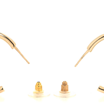 Chanel Metal Textured CC Hoop Earrings Gold 3 of 5