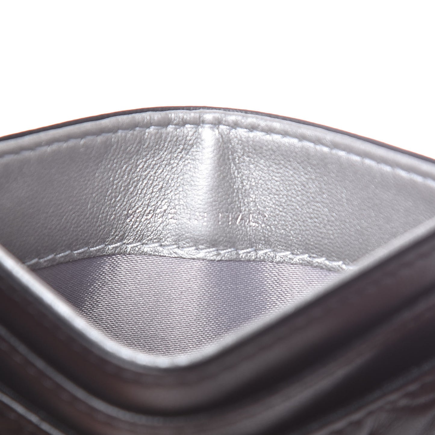 Lambskin Camellia Embossed Card Holder Black