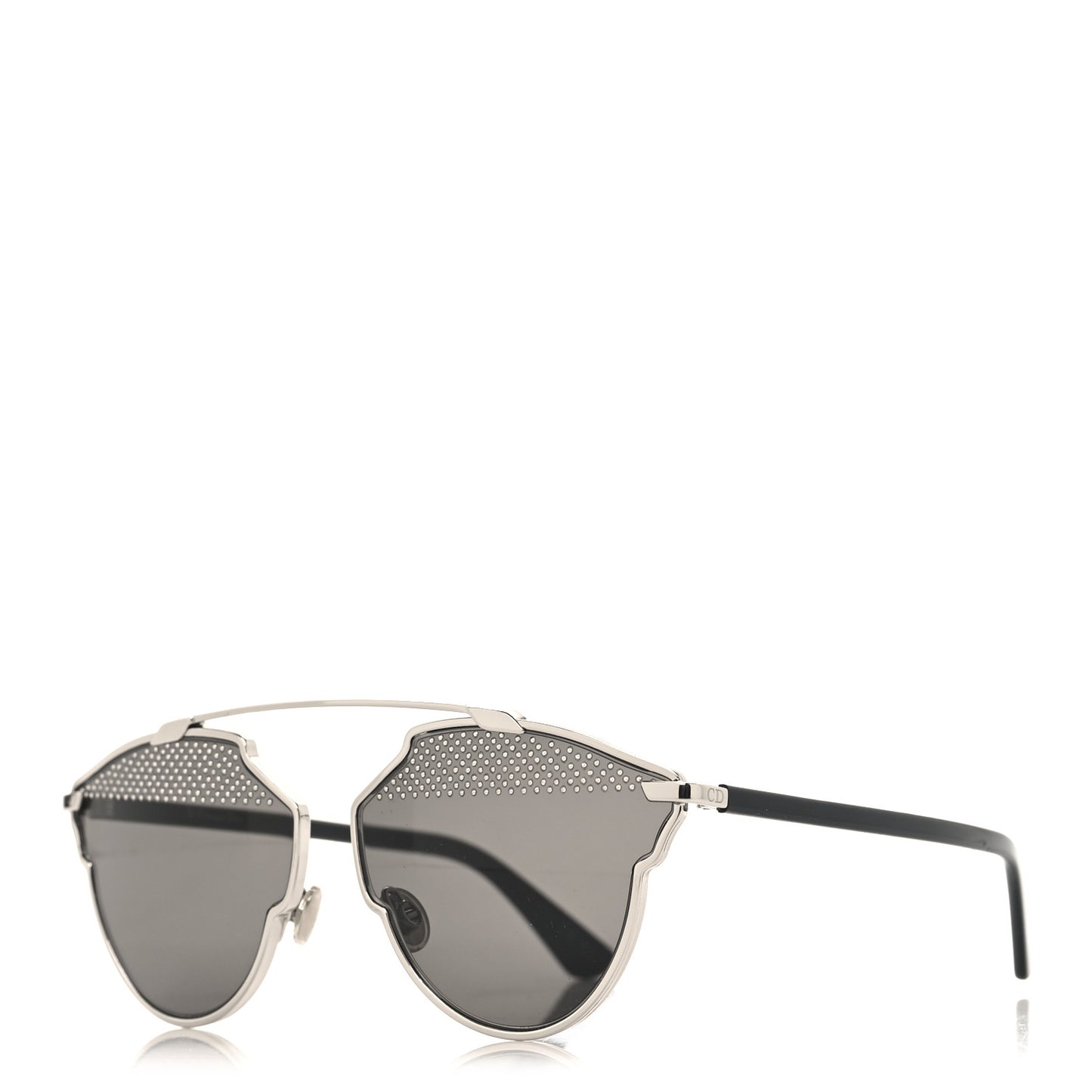 Studded So Real Sunglasses Silver White