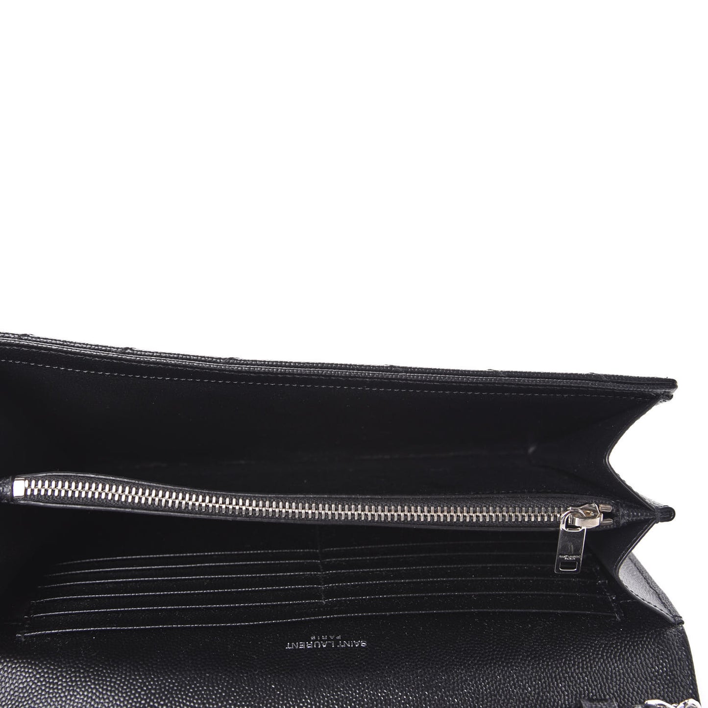 Grain De Poudre Matelasse Chevron Monogram Chain Wallet Black