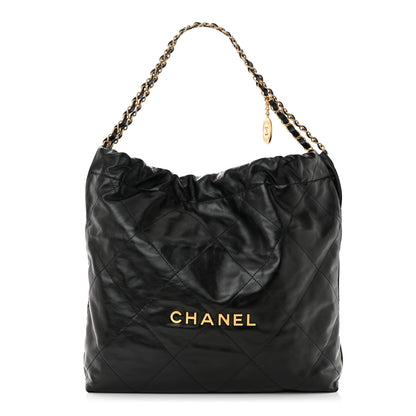 Chanel Shiny Calfskin Quilted Chanel 22 Black 3 of 11