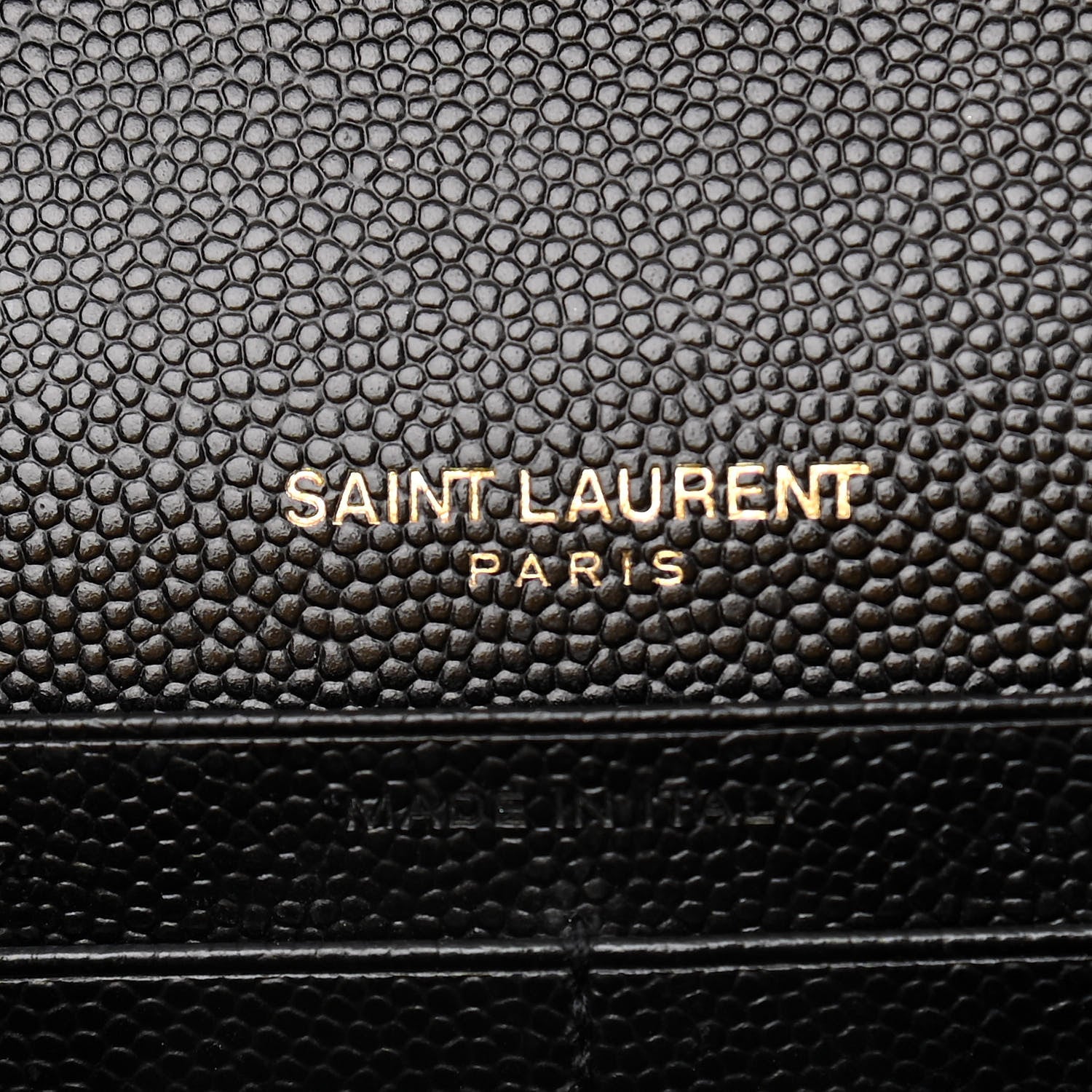 Saint Laurent Grain De Poudre Mixed Matelasse Triquilt Monogram Chain Wallet Black 6 of 11