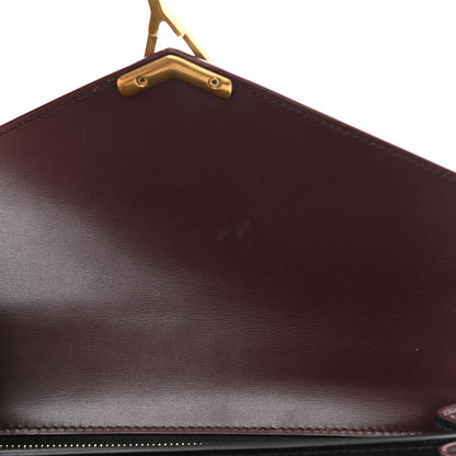 Saint Laurent Velvet Monogram Cassandra Clasp Bag Burgundy 12 of 13