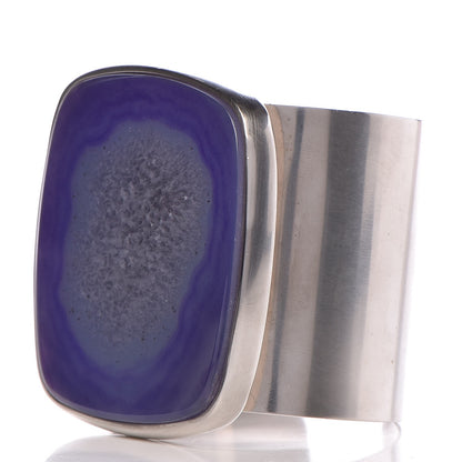Chanel Metal Agate Cuff Silver 3 of 6