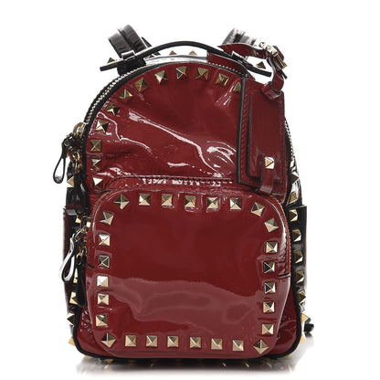 Valentino Garavani Patent Mini Rockstud Backpack Scarlet Black 1 of 6