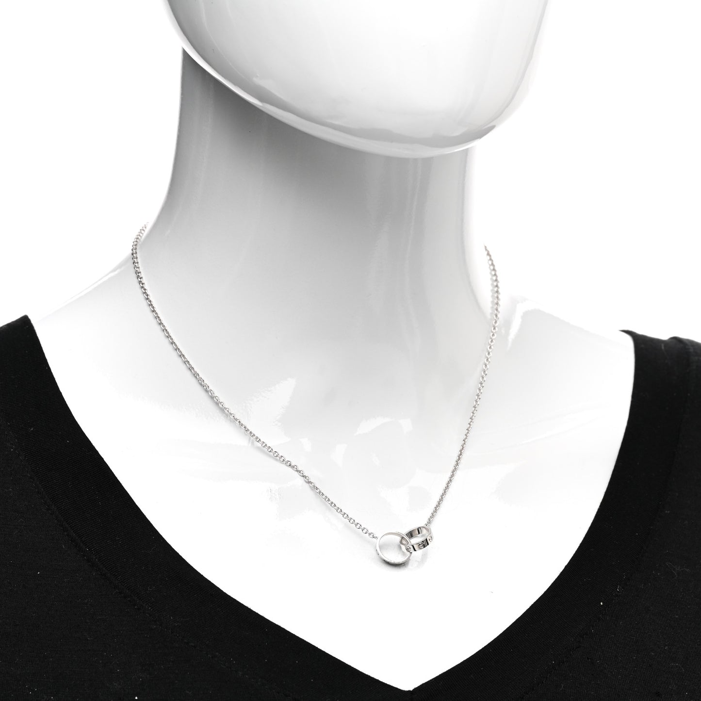 18K White Gold Interlocking LOVE Necklace