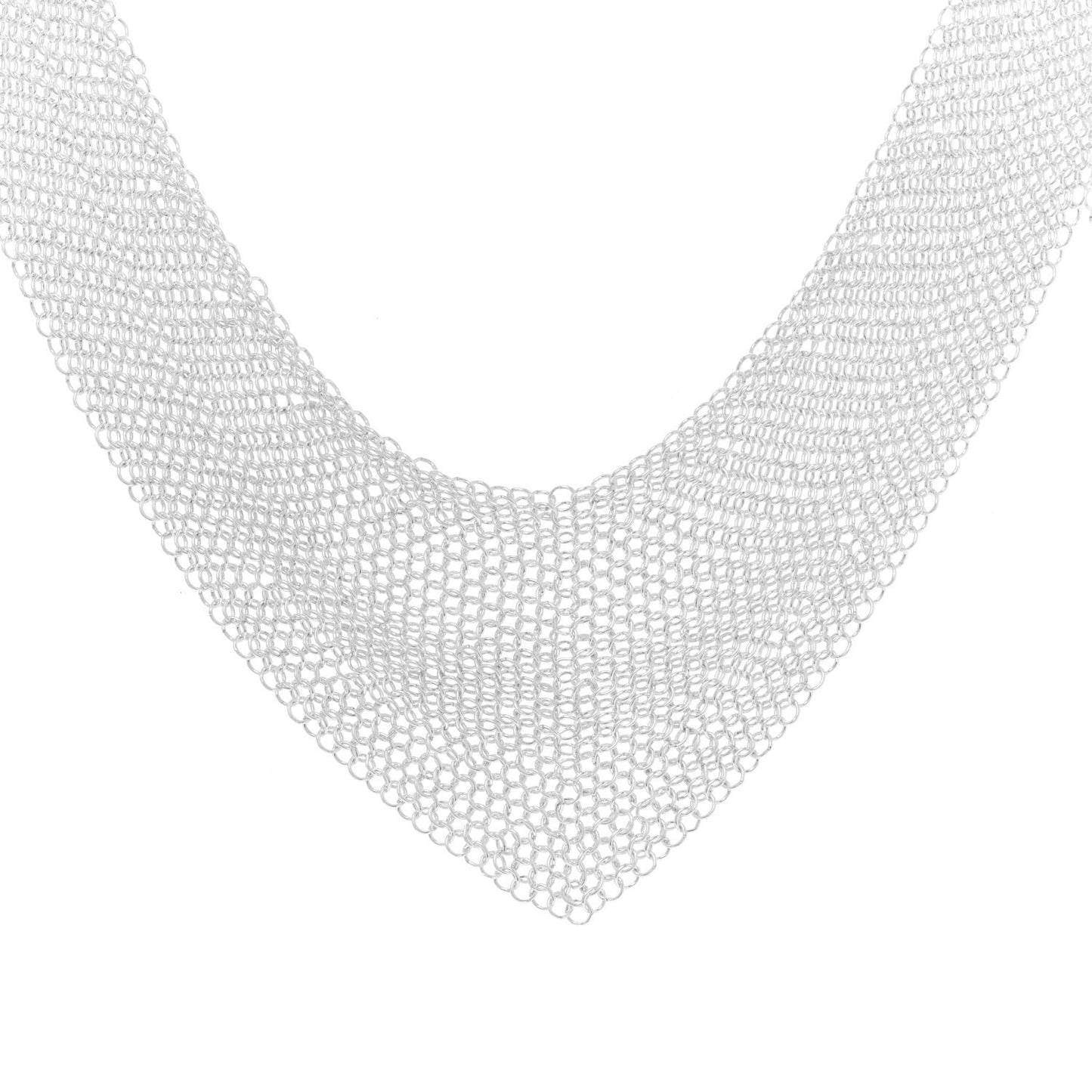 Sterling Silver Elsa Peretti Mesh Bib Necklace