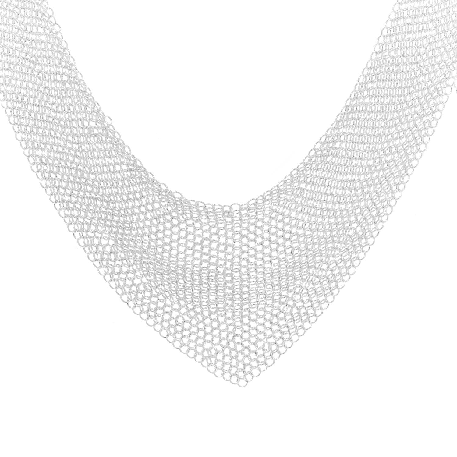 Tiffany Sterling Silver Elsa Peretti Mesh Bib Necklace 1 of 5