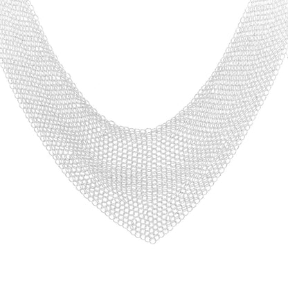 Tiffany Sterling Silver Elsa Peretti Mesh Bib Necklace 1 of 5