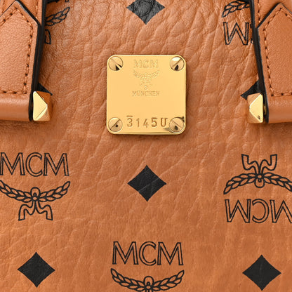 MCM Visetos Essential Small Disco Tote Cognac 7 of 9