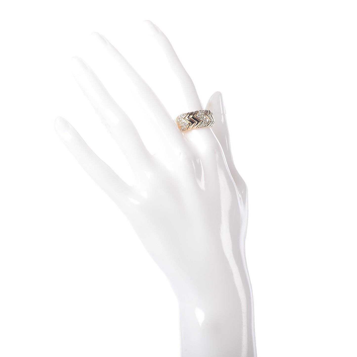 18K Yellow Gold Diamond Spiga Ring 53 6.5