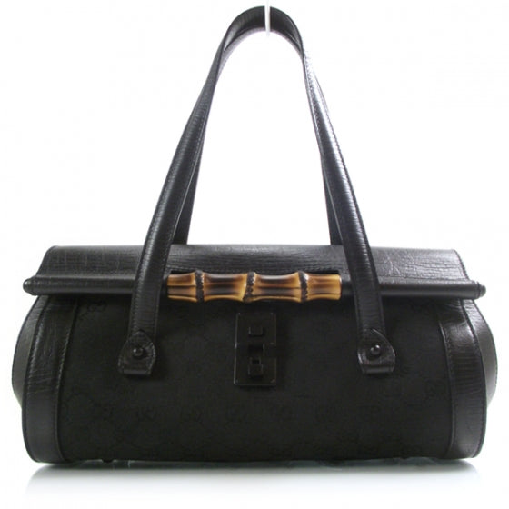 Gucci Monogram Bamboo Bullet Satchel 1 of 10