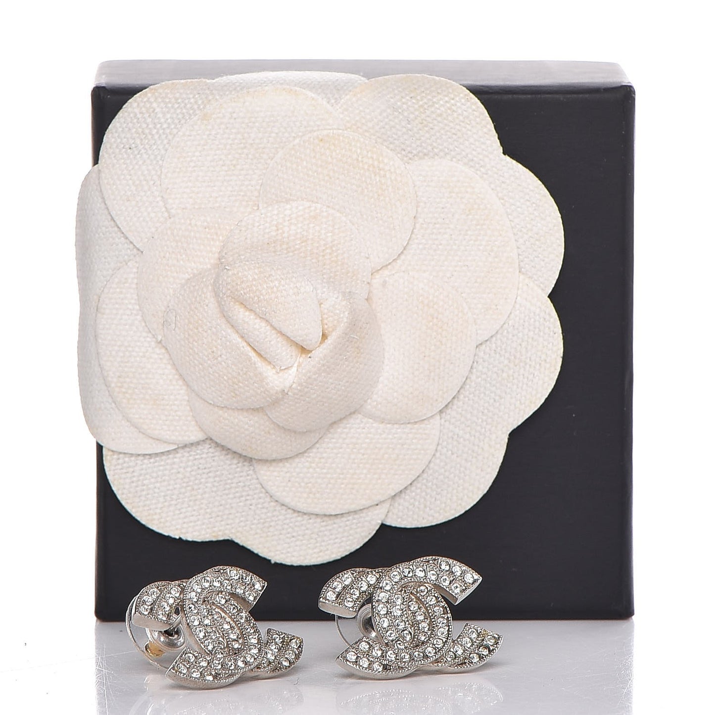 Crystal CC Earrings Silver