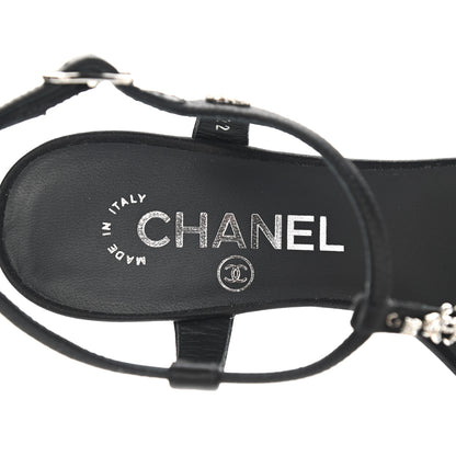 Chanel Satin Crystal CC Star Sandals 36 Black 6 of 8