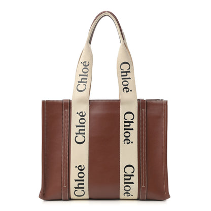 Chloe Calfskin Medium Woody Ribbon Tote Sepia Brown 1 of 13