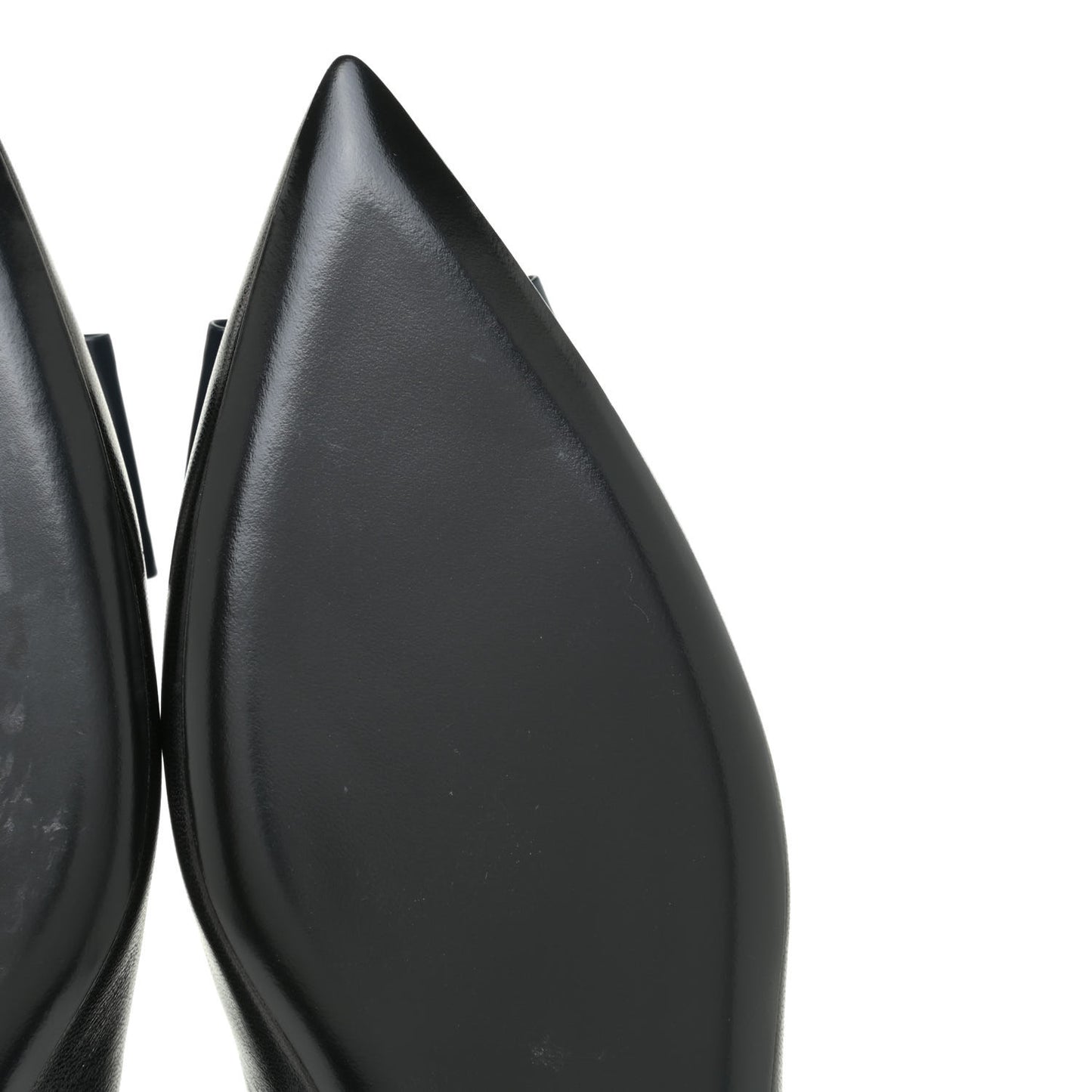 Patent Smooth Lambskin Anais Slingback Flats 36.5 Black Navy