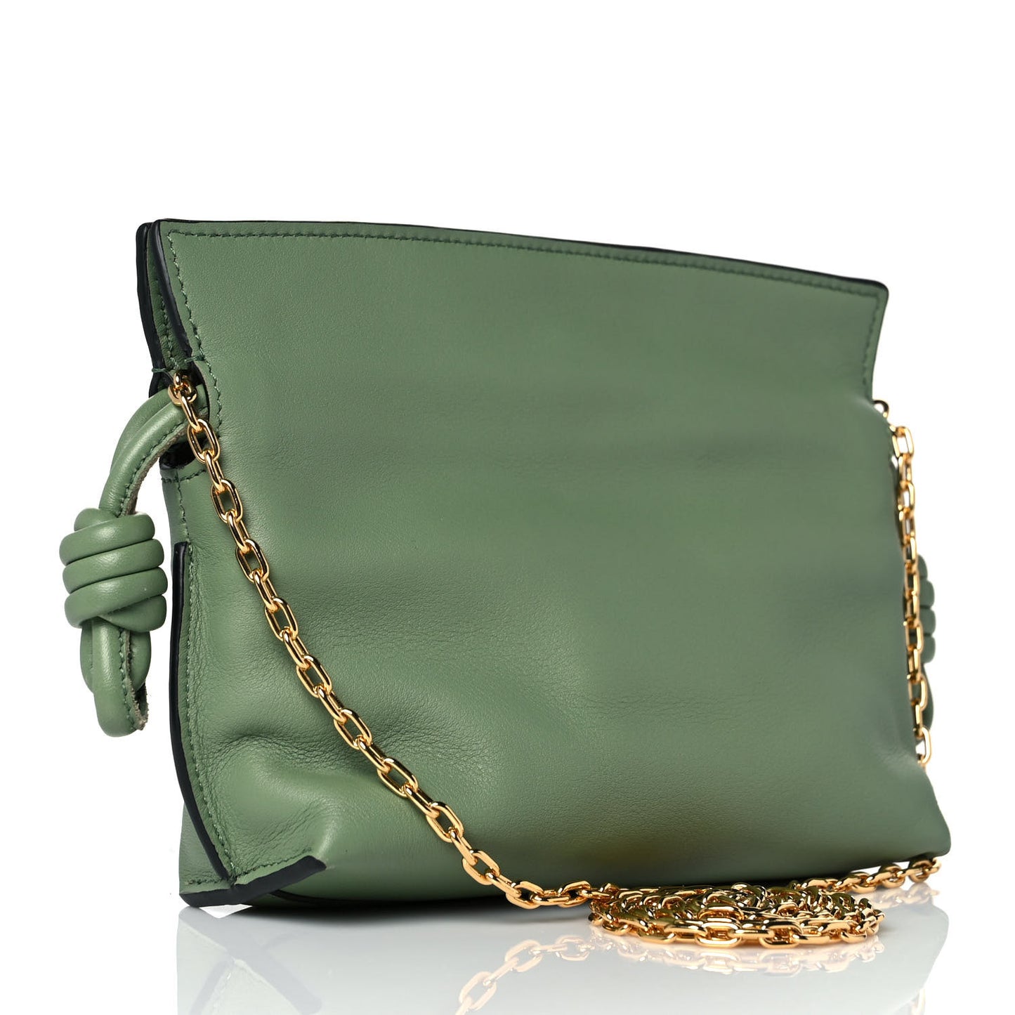 Calfskin Nano Flamenco Knot Clutch Rosemary
