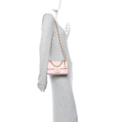 Chanel Lambskin Quilted Mini Heart Charms Flap Light Pink 2 of 10