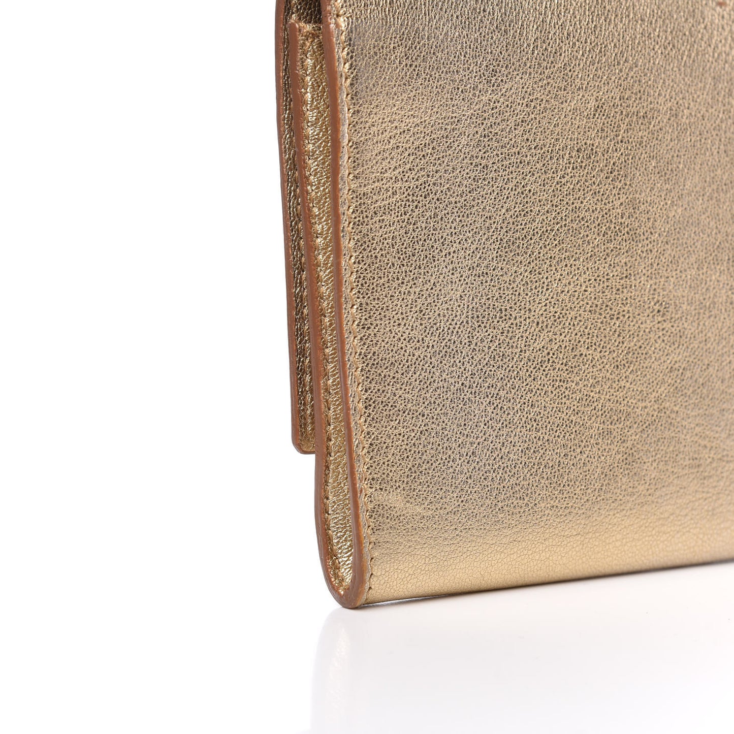 Metallic Goatskin Small Belle De Jour Clutch Gold