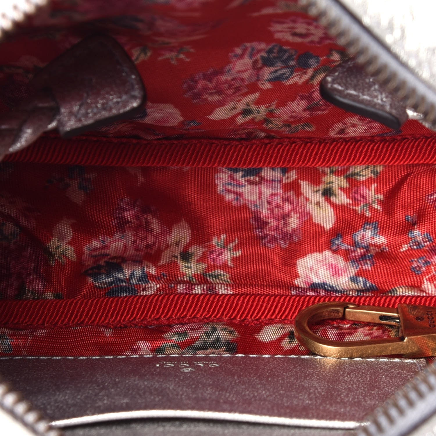 Gucci Laminated Nappa Web Trapuntata Mini GG Shoulder Bag Argento 5 of 10