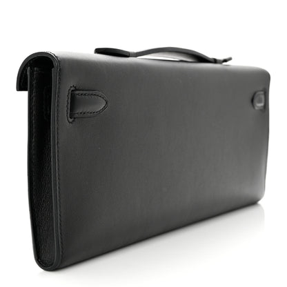 Hermes Swift Kelly Cut Clutch Pochette Black 3 of 8