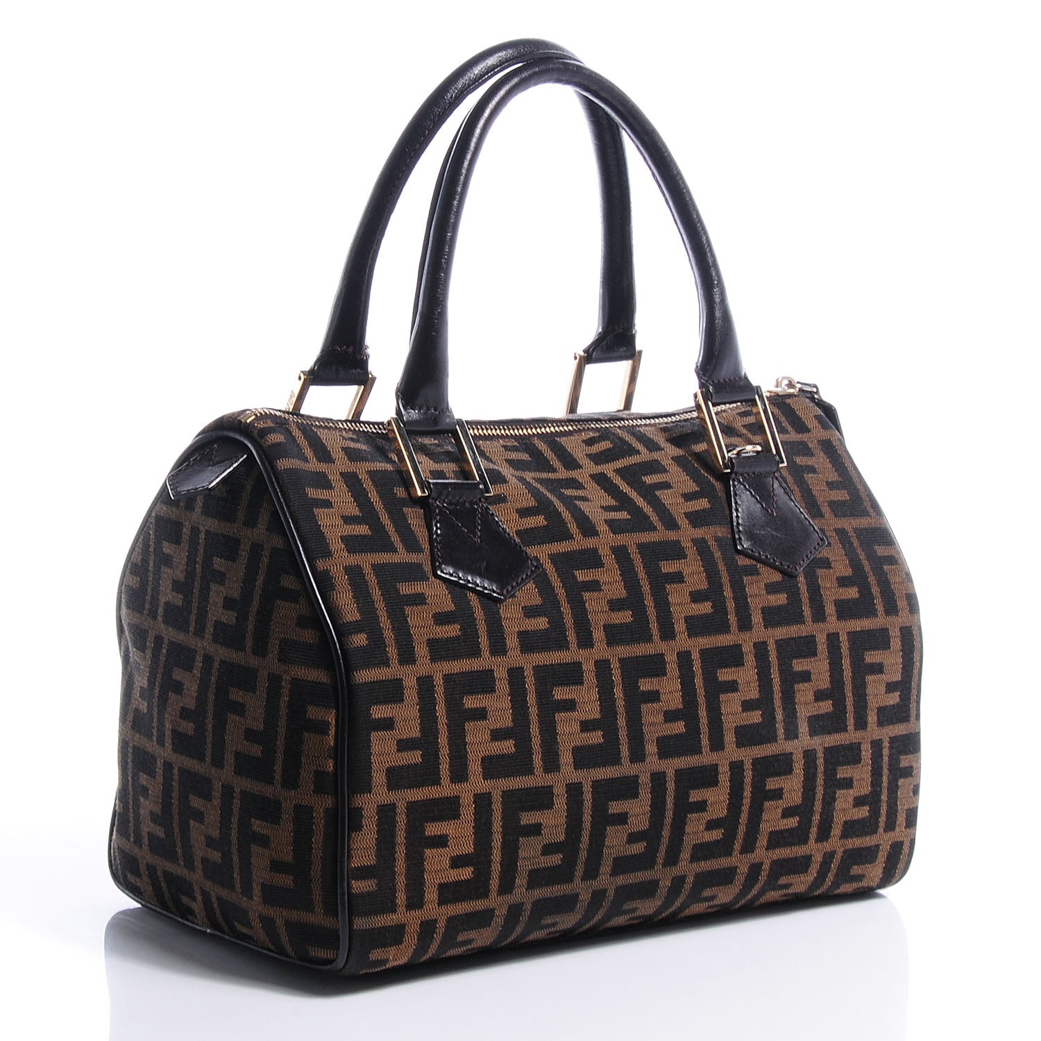 Fendi Zucca Cuoio Lucido Medium Chef Boston Tobacco Moro 4 of 10