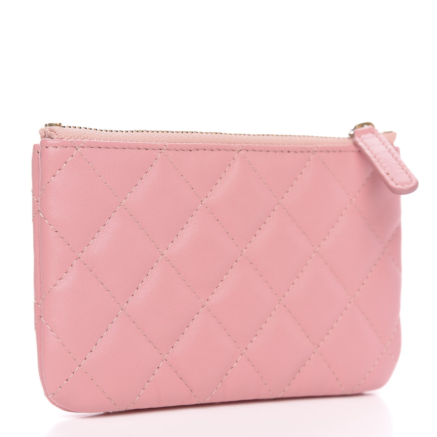 Chanel Lambskin Quilted Small Cosmetic Case Pink 3 of 9