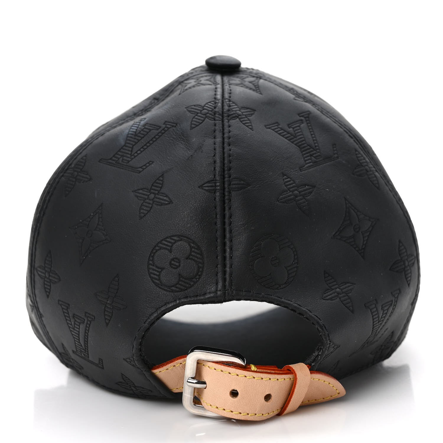 Louis Vuitton Calfskin Monogram Shadow Baseball Cap Black 6 of 9