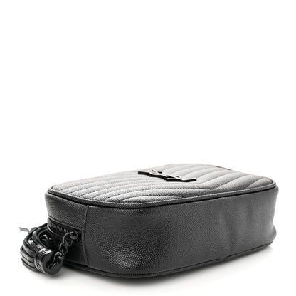 Saint Laurent Grain De Poudre Matelasse Monochrome Monogram Mini Lou Camera Bag Black 4 of 11