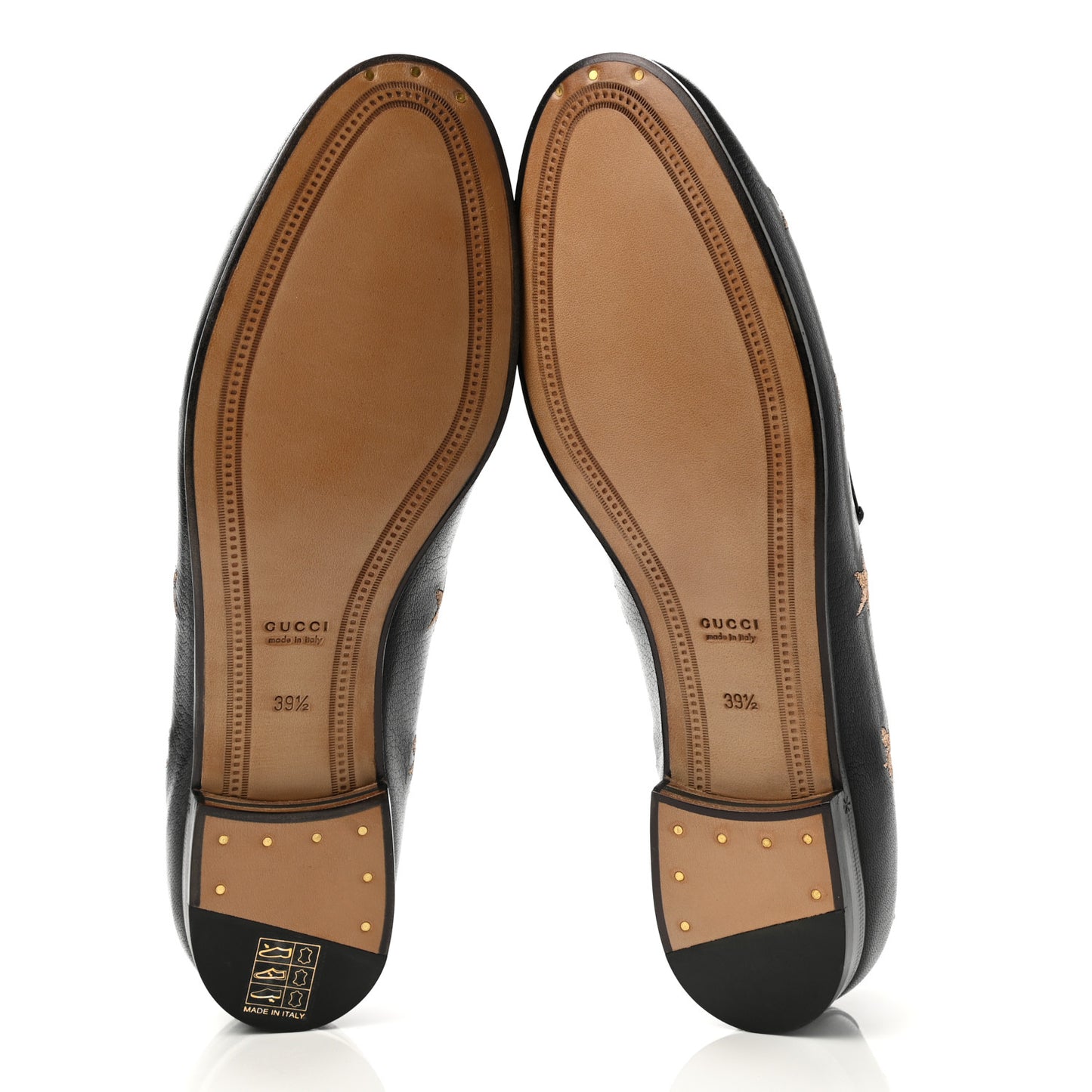 Goatskin Bee Star Embroidered Womens Jordaan Loafers 37 Black