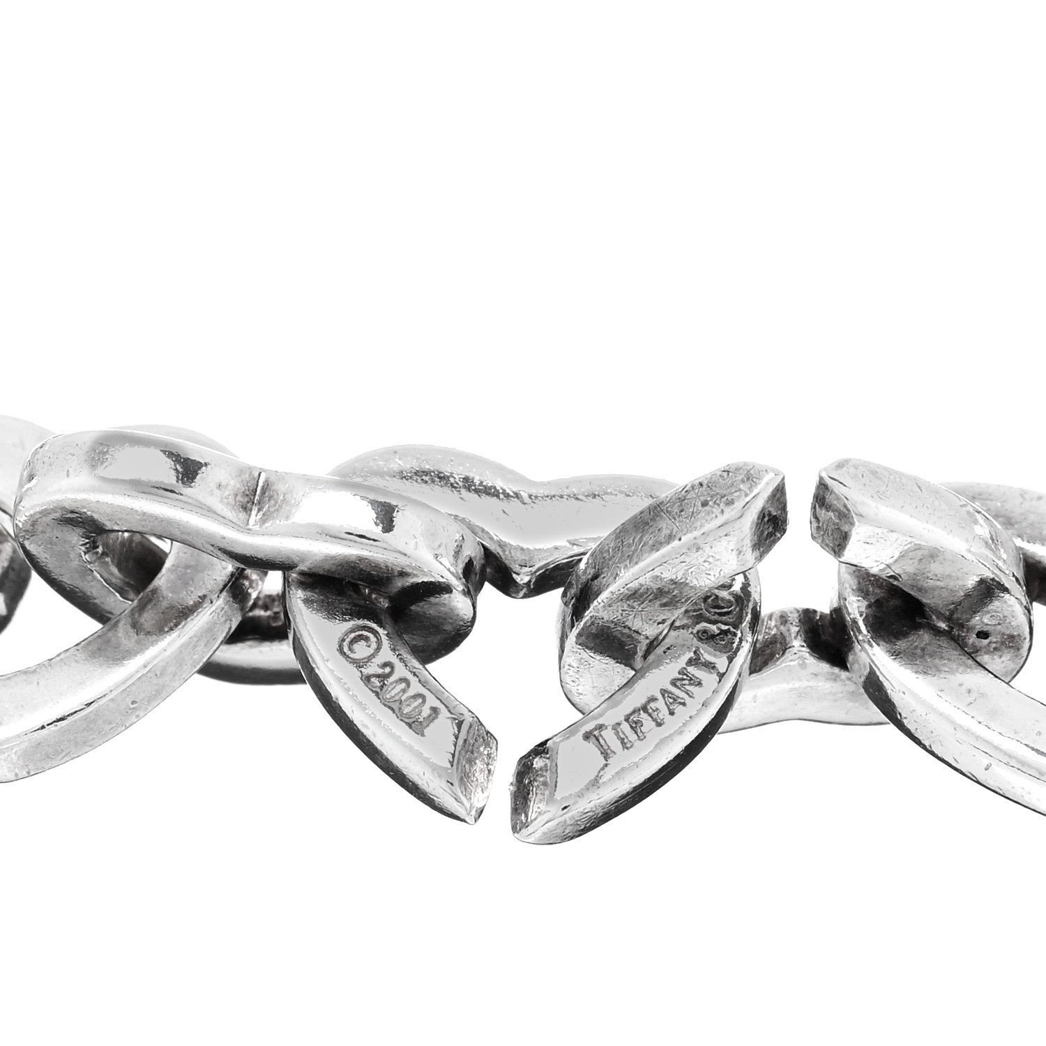 Tiffany Sterling Silver 18K Yellow Gold Heart Links Bracelet 3 of 3