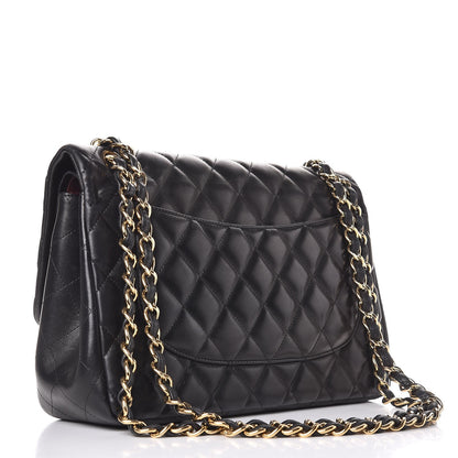 Chanel Lambskin Quilted Jumbo Double Flap Black 3 of 10