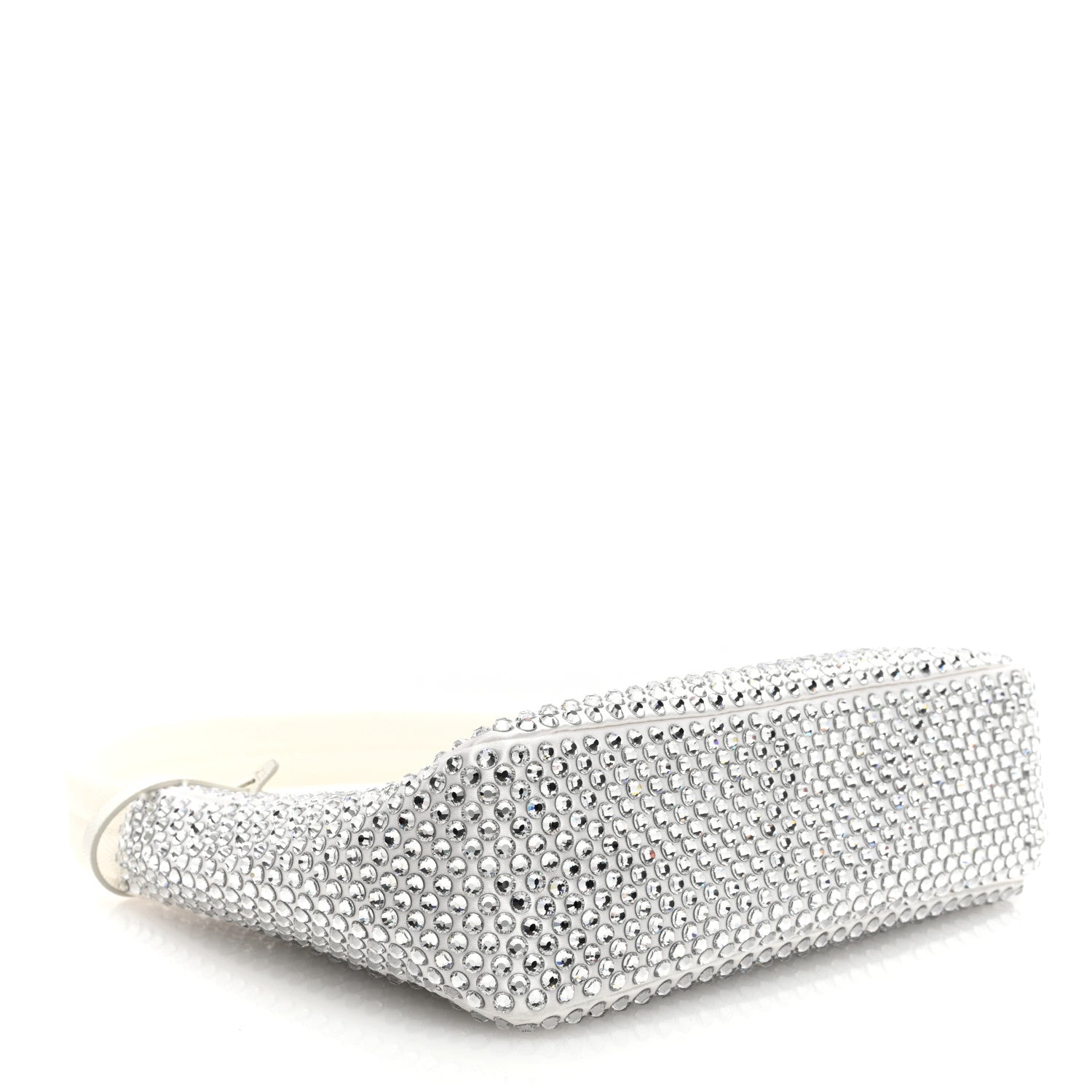 Prada Satin Crystal Mini Re-Edition 2000 Bag White 4 of 9