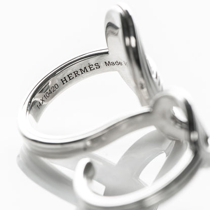 Hermes Sterling Silver Double Chaine d'Ancre 24 TGM Ring 54 4 of 6