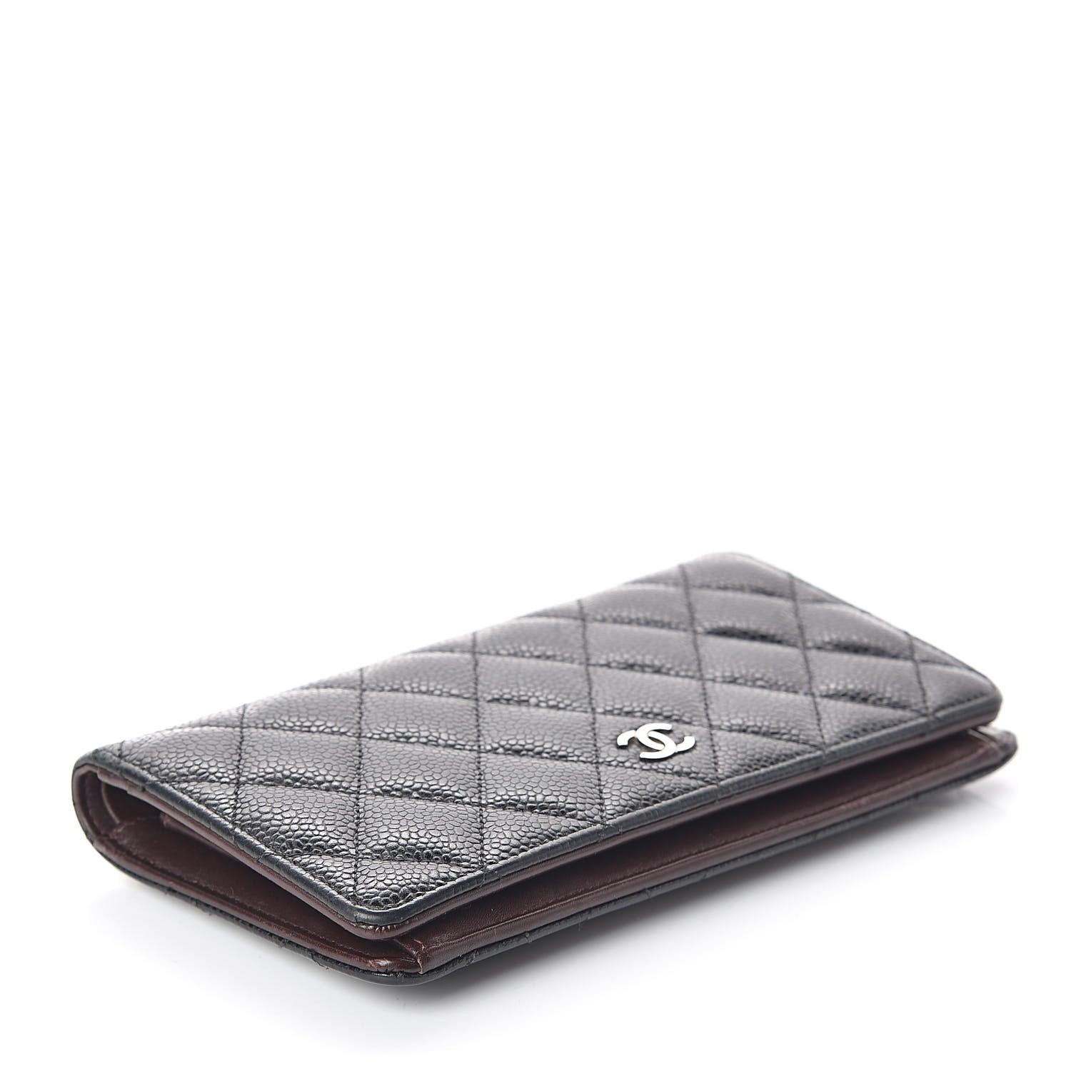 Chanel Caviar Quilted Yen Wallet Black 4 of 12