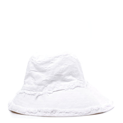 Louis Vuitton Monogram Denim Fringe Bucket Hat L White 2 of 4