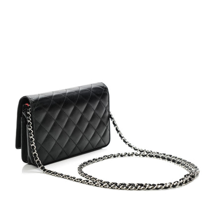 Chanel Calfskin Quilted Cambon Wallet On Chain WOC Black 3 of 7