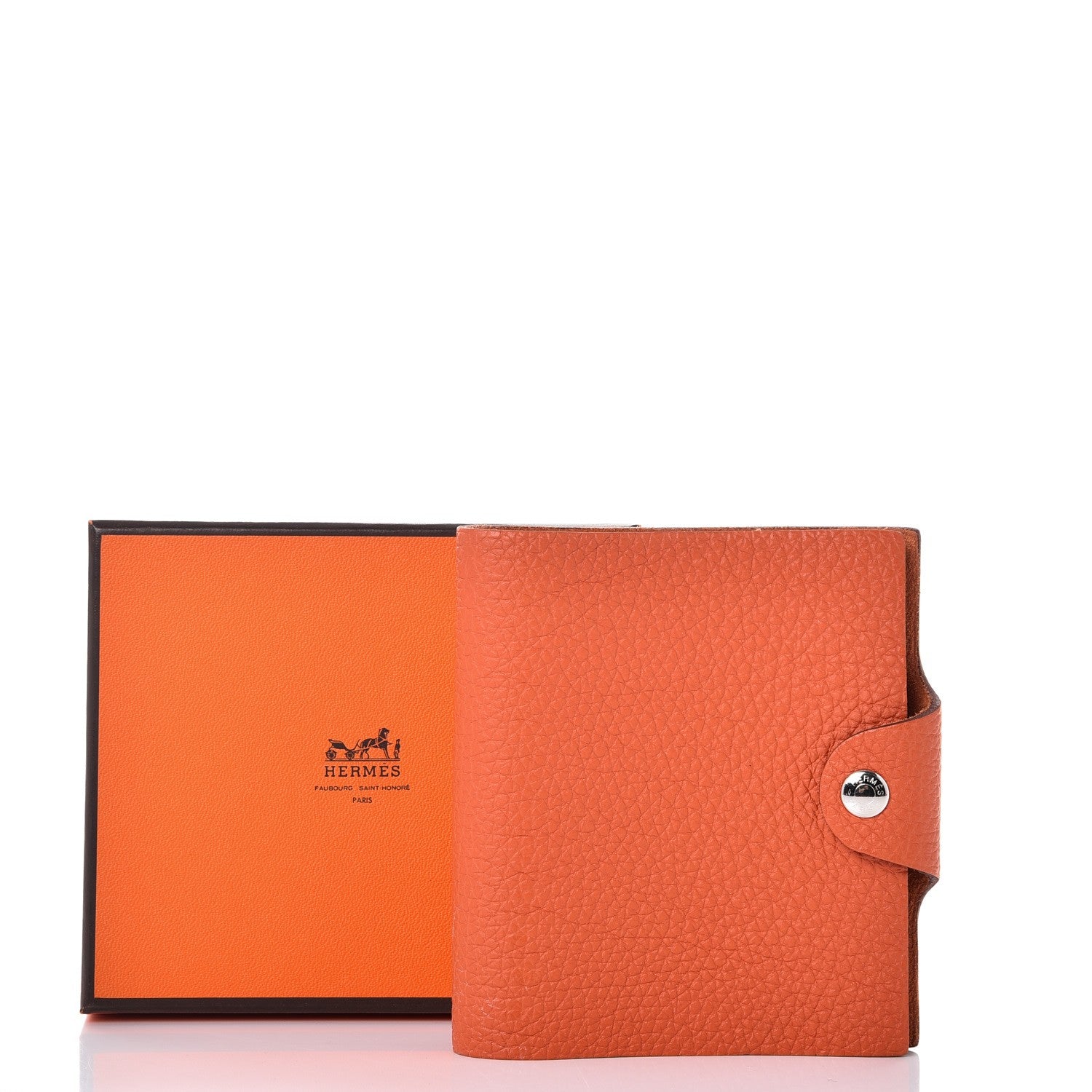 Hermes Taurillon Clemence Ulysse Mini Notebook Orange 9 of 9