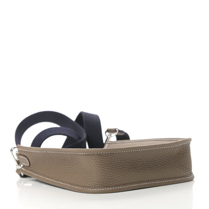 Hermes Taurillon Clemence Amazone Evelyne TPM Etoupe Bleu Indigo 4 of 11