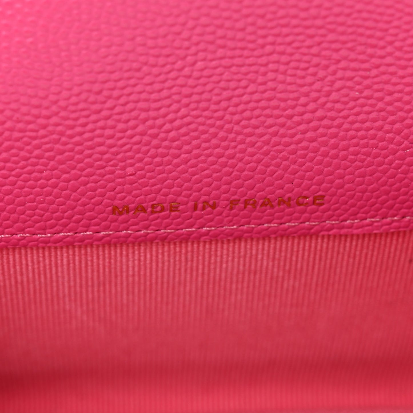 Caviar Quilted Flap Card Holder Wallet Dark Pink