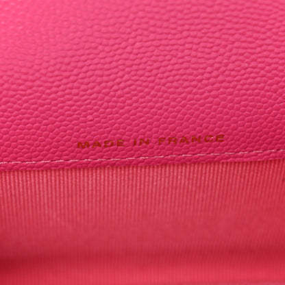 Chanel Caviar Quilted Flap Card Holder Wallet Dark Pink 7 of 8