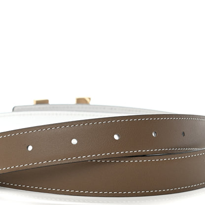 Hermes Swift Epsom Lizard 24mm Mini Constance H Belt 85 Etoupe White 3 of 6