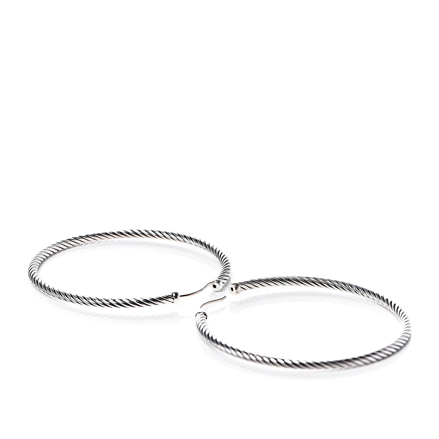 David Yurman Sterling Silver Extra Large Cable Classics Hoop Earrings 4 of 5