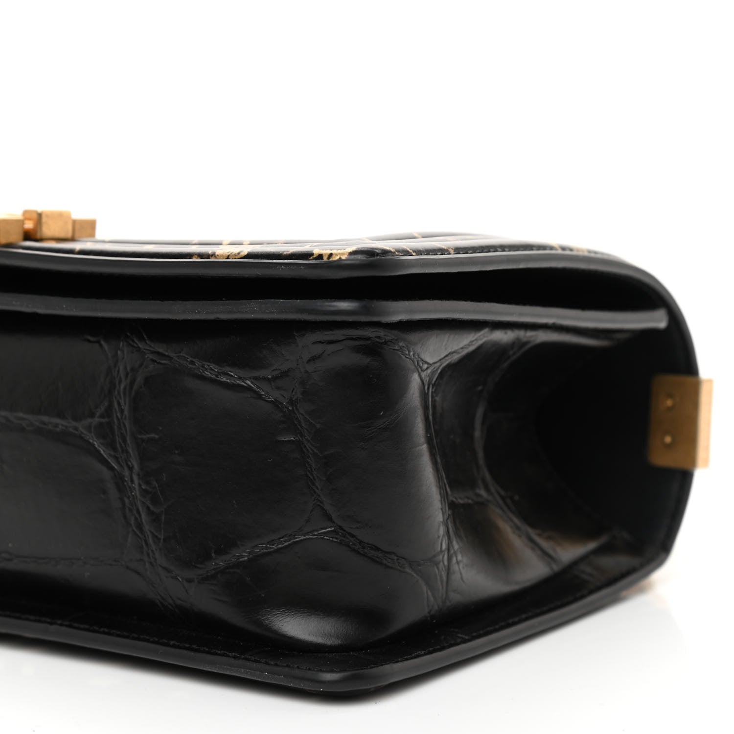 Chanel Calfskin Crocodile Embossed Graffiti Cocodile Medium Boy Flap Black 10 of 10
