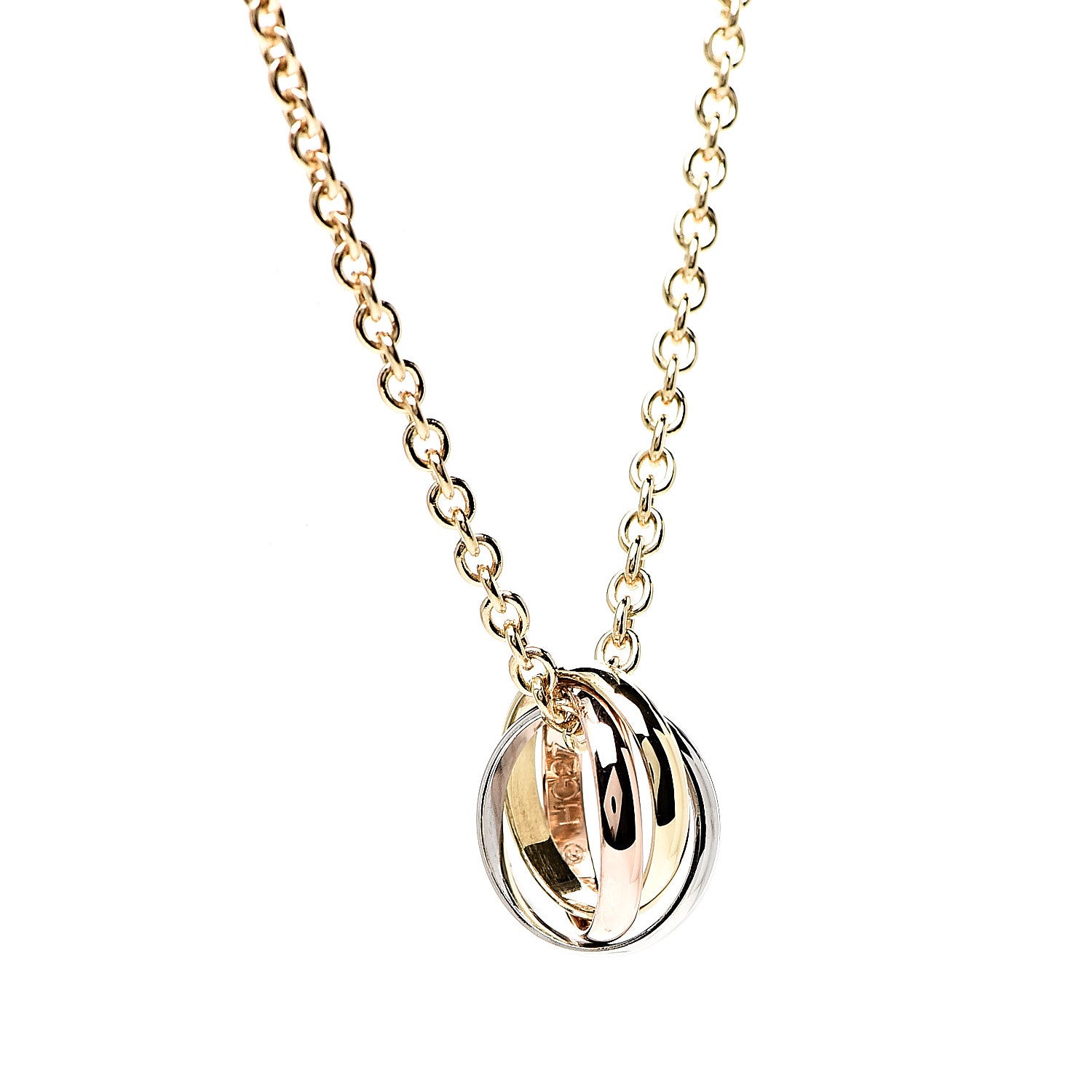 Cartier 18K Pink Yellow White Gold Baby Trinity Pendant Necklace 3 of 5
